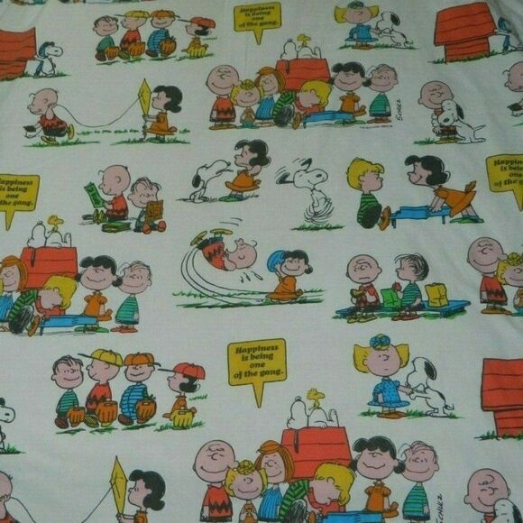 Vintage Peanuts Flat Sheet Snoopy Charlie Brown‎ - Picture 10 of 12